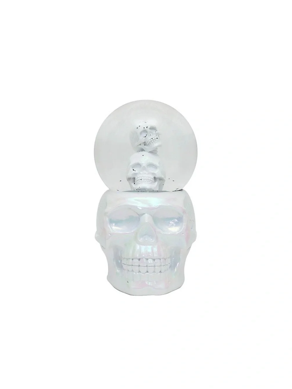 Celebrate Together Iridescent Halloween Stacked Skulls Water Globe Table Decor